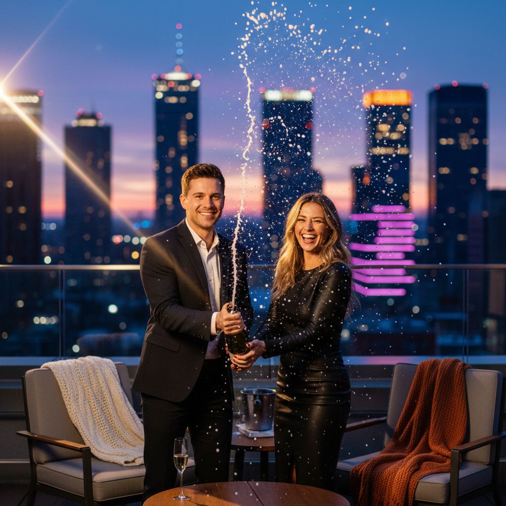 Rooftop Champagne Engagement sample