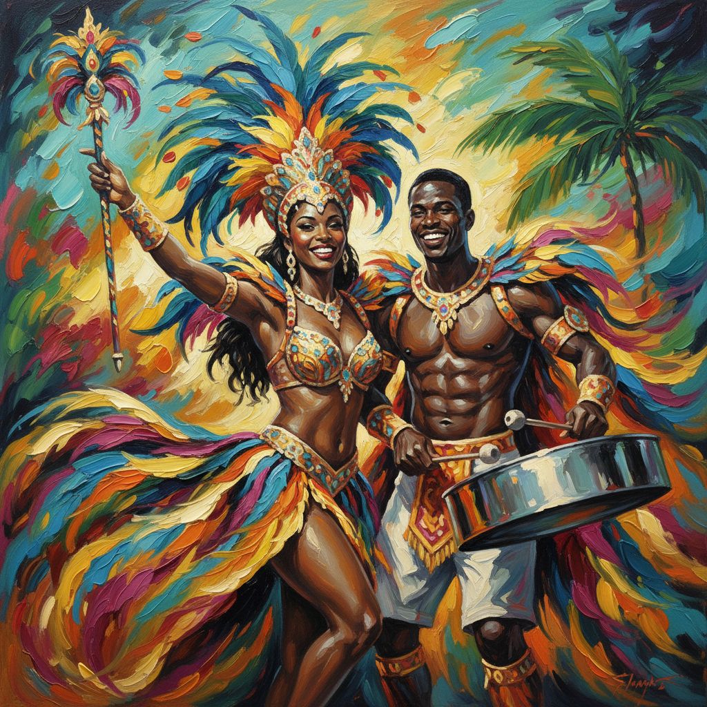Caribbean Carnival Acrylic sample