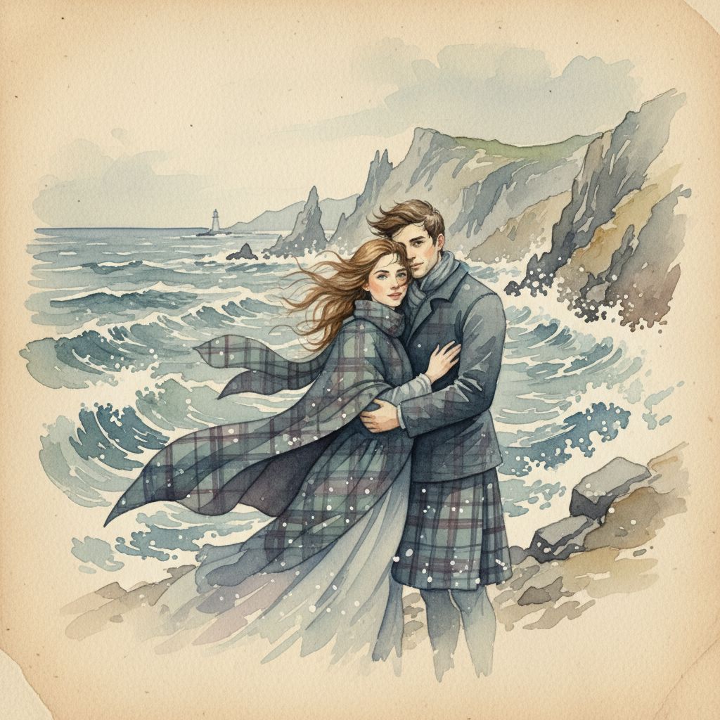 Celtic Cliff Watercolor sample